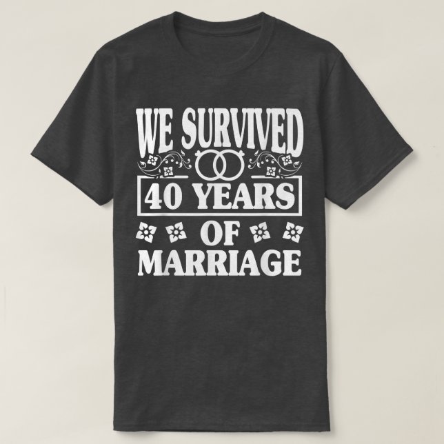 Camiseta Parejas Esposa Esposa 40° Aniversario del Boda (Diseño del anverso)