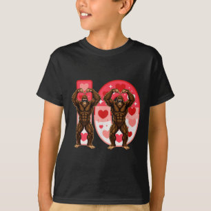 Camiseta Parejas I-o Divertido Bigfoot En V Medio Oeste