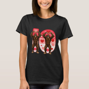 Camiseta Parejas I-o Divertido Bigfoot En V Mediooccidental
