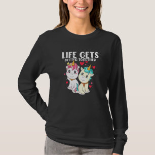 Camiseta Parejas La Vida De Unicornio Mejora Juntos Y