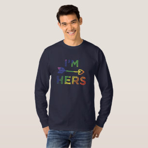 Camiseta Parejas Lesbianas Yo soy su pareja con el orgullo