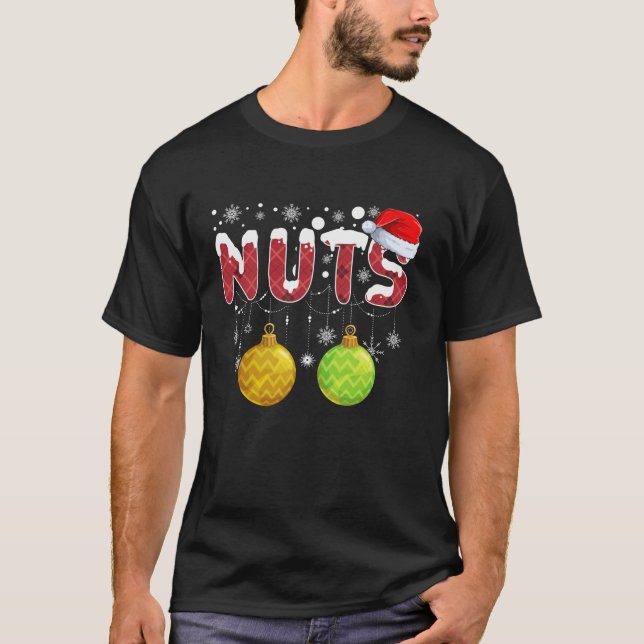 Camiseta Parejas navidades mastican nueces coincidentes con (Anverso)