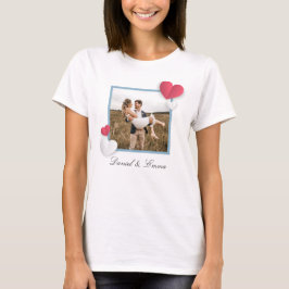 Camiseta Parejas personalizados Nombre de foto Texto person