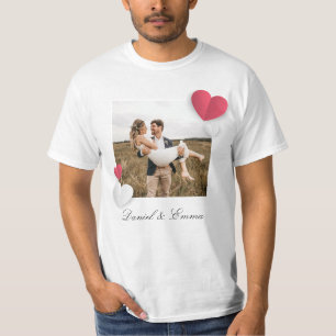 Camiseta Parejas personalizados Nombre de foto Texto person