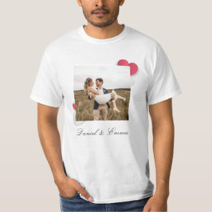 Camiseta Parejas personalizados Nombre de foto Texto person