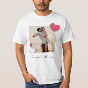 Camiseta Parejas personalizados Nombre de foto Texto person
