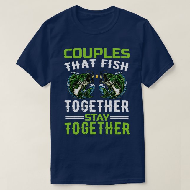 Camiseta parejas que pescan juntas (Diseño del anverso)