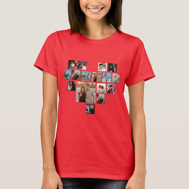 Camiseta Parejas Regalo El día de San Valentín Collage de f (Anverso)