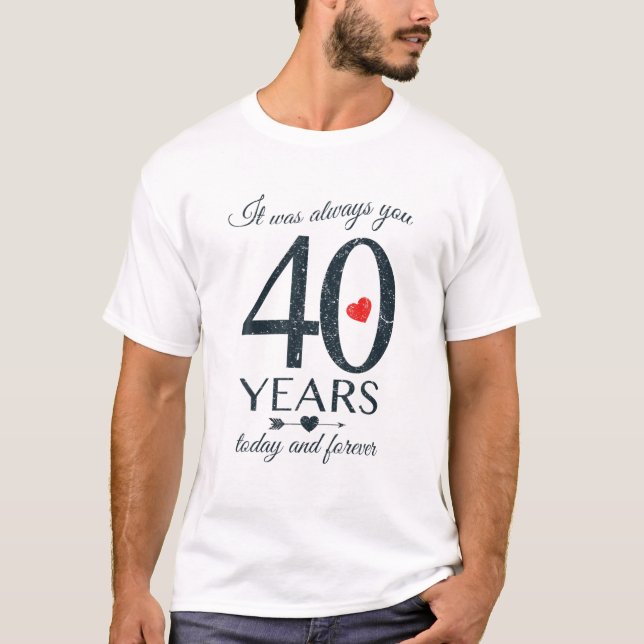 Camiseta Parejas Románticas 40 Aniversario Boda (Anverso)