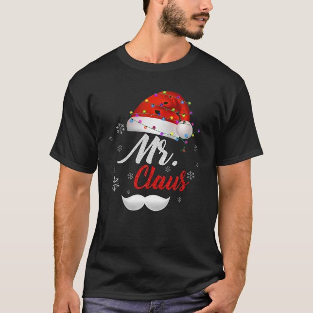 Camiseta Parejas Sr Clause Santa Light Gorra Aniversario de (Anverso)