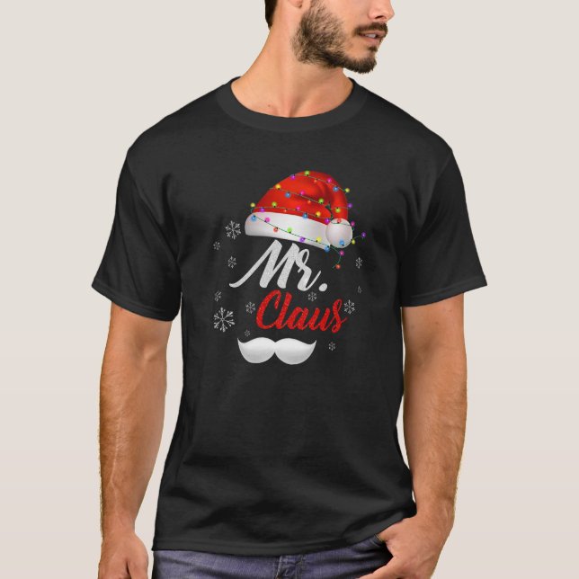 Camiseta Parejas Sr Clause Santa Light Gorra Aniversario de (Anverso)
