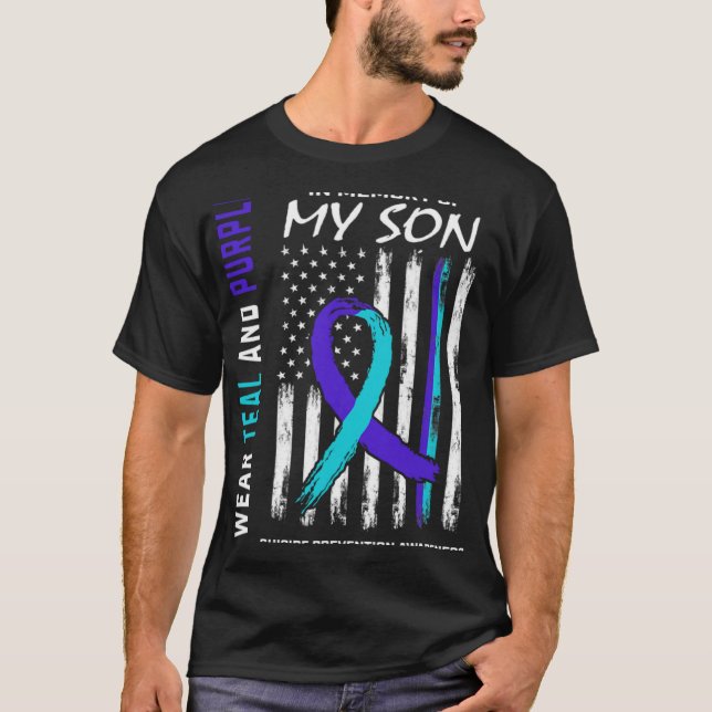 Camiseta Parents In Memory Of Son Suicide Awareness Prevent (Anverso)