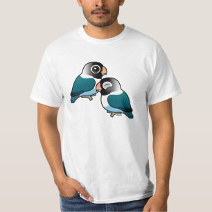 Camiseta Pares adorables enmascarados azul del Lovebird