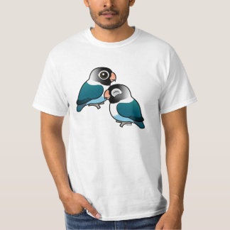 Camiseta Pares adorables enmascarados azul del Lovebird