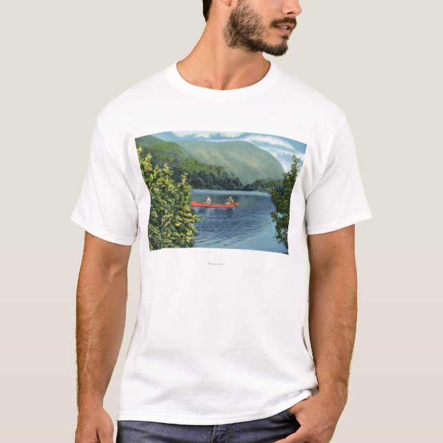 Camiseta Pares Canoeing en un lago (Anverso)