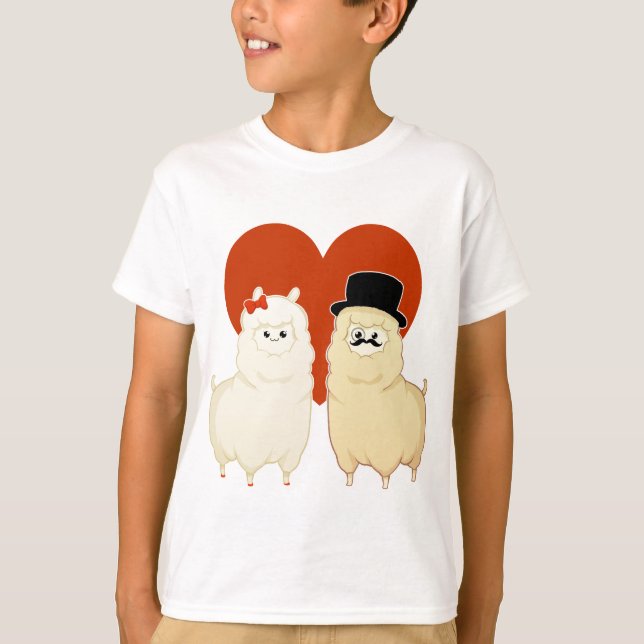 Camiseta Pares de lujo lindos de la alpaca (Anverso)