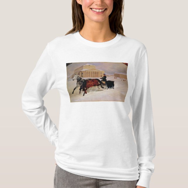 Camiseta Pares de poste con un caballo del rastro en (Anverso)