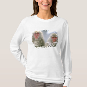 Camiseta Pares del mono de la nieve, Macaque japonés,