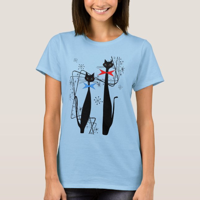 Camiseta Pares frescos del gato del MCM de la era atómica (Anverso)