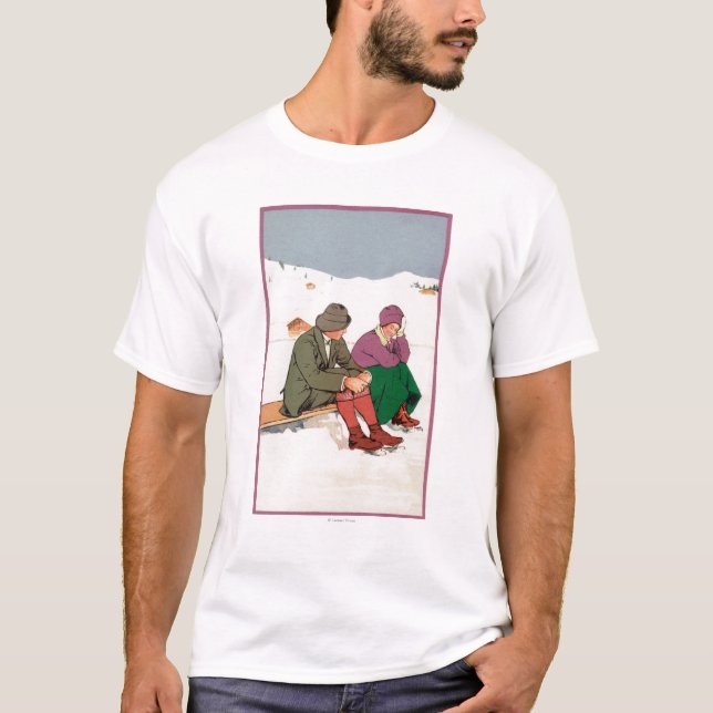 Camiseta Pares que toman una rotura del patinaje de hielo (Anverso)