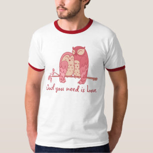 Camiseta Pares rosados del búho con retruécano