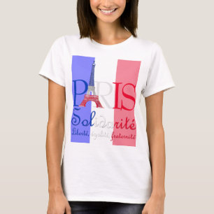 Camiseta París Bandera Francesa Torre Eiffel Solidaridad Li
