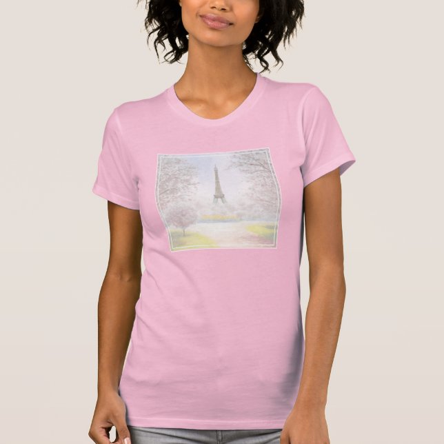 Camiseta París bonita en pasteles (Anverso)