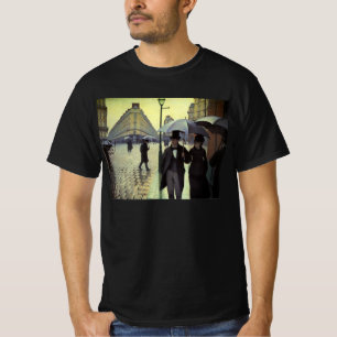 Camiseta París, calle lluviosa de Gustave Caillebotte