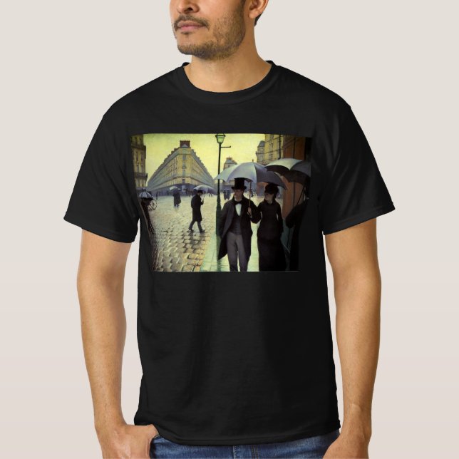 Camiseta París, calle lluviosa de Gustave Caillebotte (Anverso)