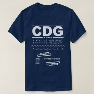 Camiseta Paris Charles De Gaulle Airport CDG Tee Shirt: