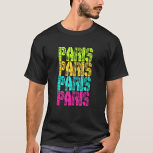 Camiseta París Ciudad Vieja Retro Multi Colores