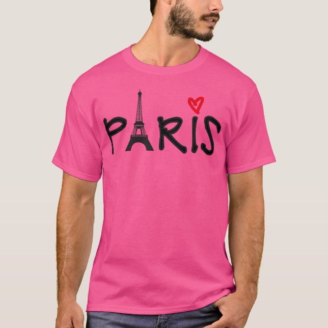 Camiseta París Con Torre Eiffel Y Corazón Rojo (Anverso)