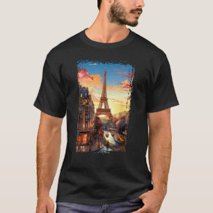 Camiseta Paris Eiffel Tower T-Shirt I Love Paris Souvenir F