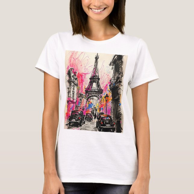 Camiseta Paris, Eiffel Tower Vinatge style Classic T-Shirt  (Anverso)