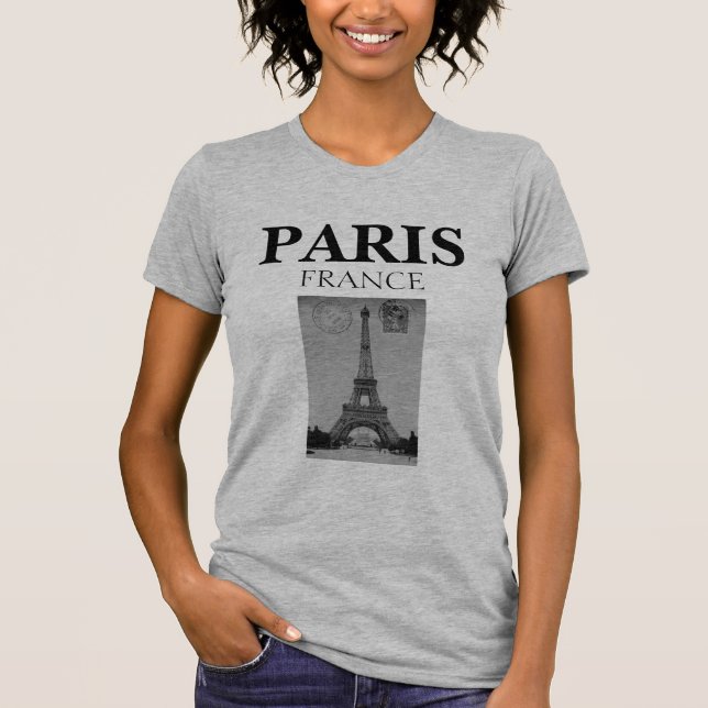 Camiseta París en blanco y negro, Francia (Anverso)