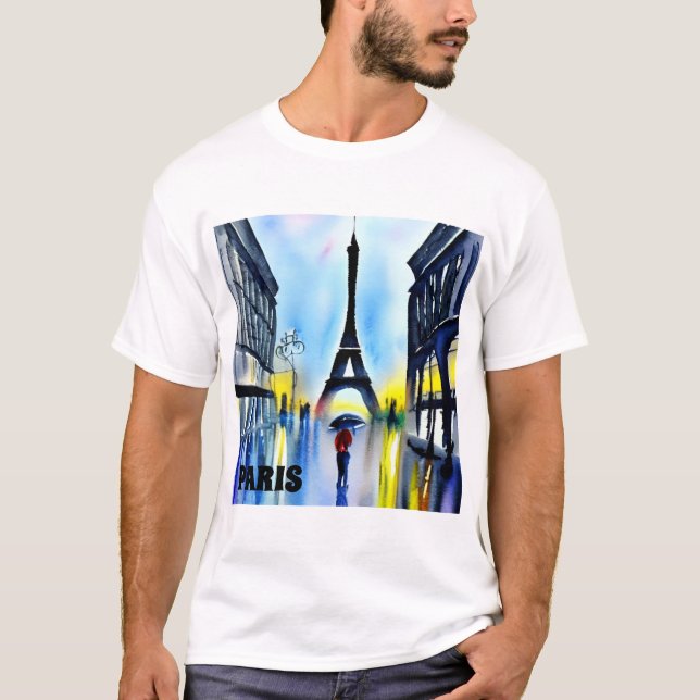 Camiseta París en la lluvia (Anverso)