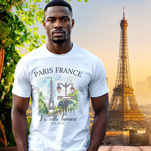 Camiseta Paris Frace - la ville lumiere vintage landscape