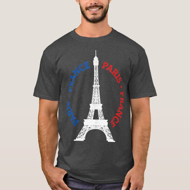 Camiseta Paris France Torre Eiffel Bandera Francesa (Anverso)