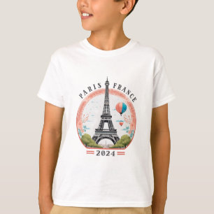 Camiseta Paris Francia 2024 Kids T-Shirt, París Francia 202