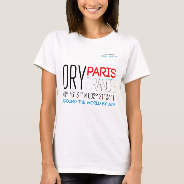 Camiseta París, Francia Arte de texto (Anverso)