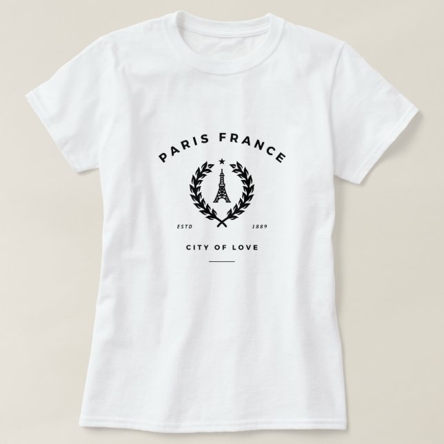 Camiseta París Francia Ciudad del Amor (Diseño del anverso)