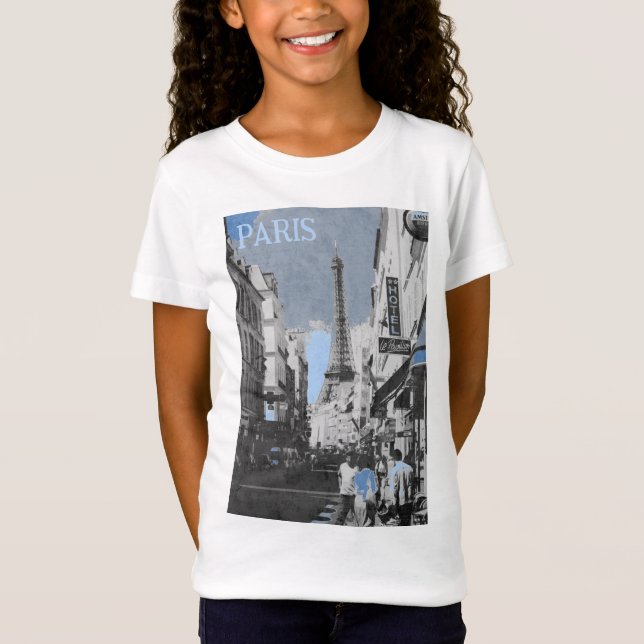 Camiseta París, Francia, con un toque de azul (Anverso)
