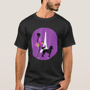 Camiseta París Francia Cute Chica francés Poodle Tee