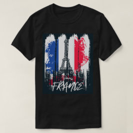 Camiseta Paris Francia Diseño de la Torre Eiffel con Pincel