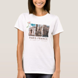 Camiseta París, Francia. Eiffel, Louvre, Arco de Triunfo