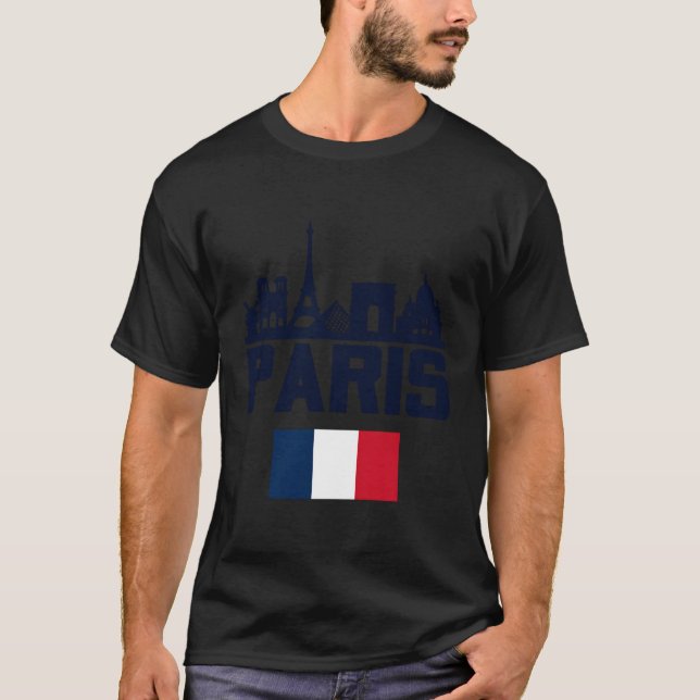 Camiseta Paris Francia Eiffel Tower Skyline Paris (Anverso)
