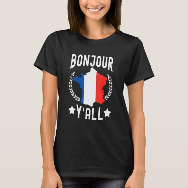 Camiseta París Francia Francés Marsella Bonjour Souvenir Mo (Anverso)