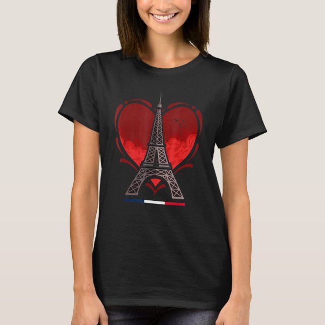 Camiseta París Francia Francés Torre Eiffel (Anverso)