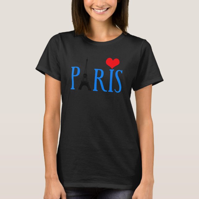 Camiseta París Francia Torre Eiffel Corazón (Anverso)