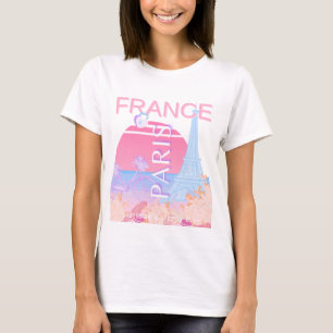 Camiseta París, Francia, Viajes, Preppy, Pastel